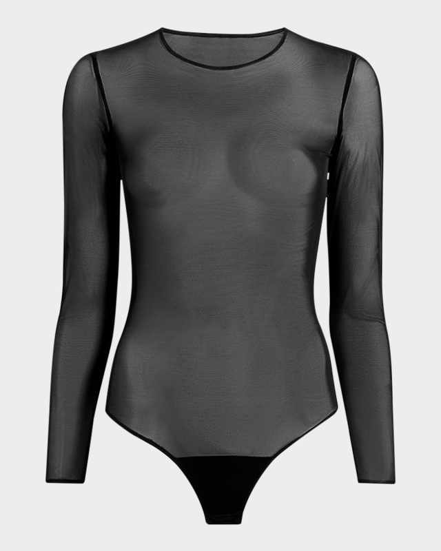 Long-Sleeve Mesh Bodysuit